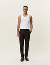 Brushed Twill Red Suit Pants