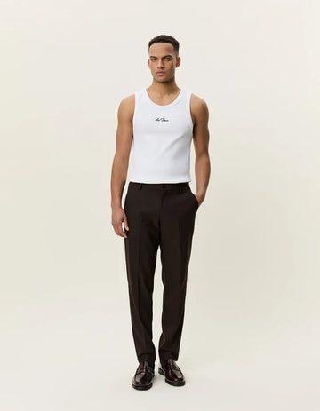 Brushed Twill Red Suit Pants
