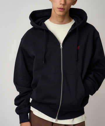 One Point Zip Hooded Sweatshirt