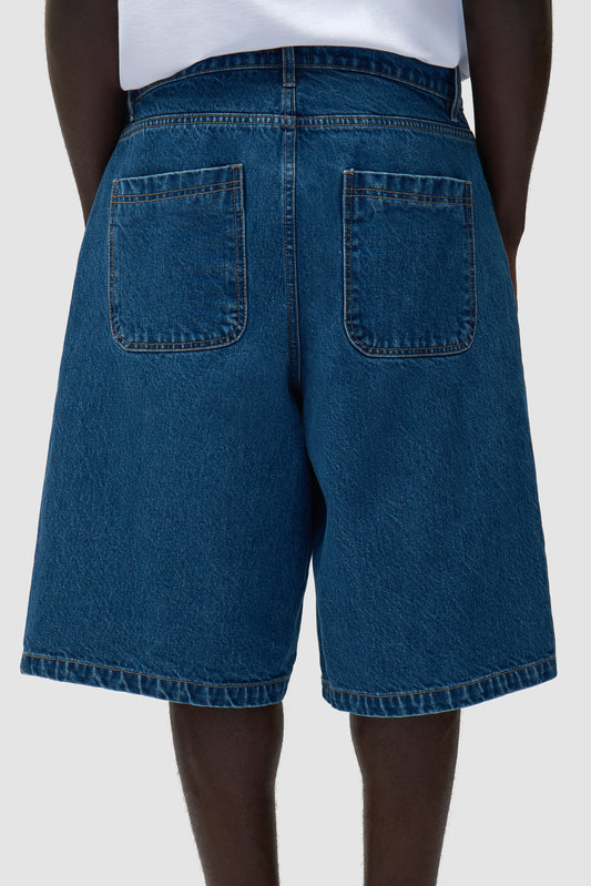 Round Pocket Denim Shorts