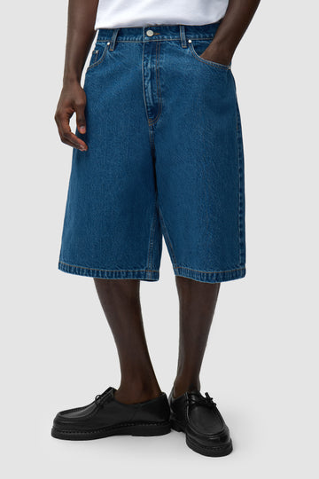 Round Pocket Denim Shorts