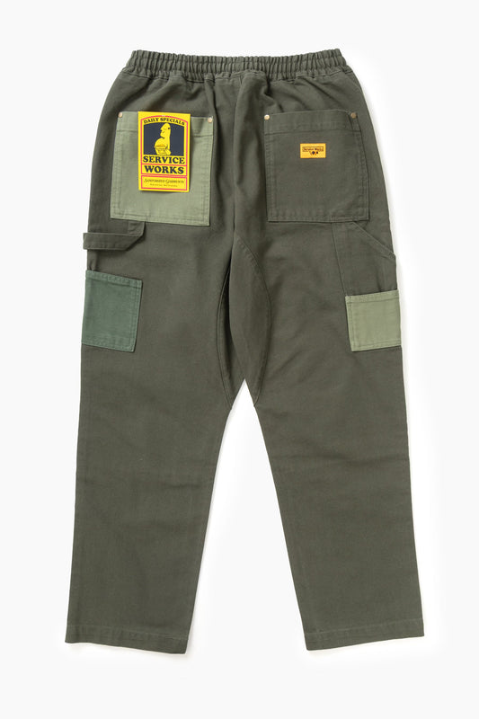 Patchwork Utility Chef Pants