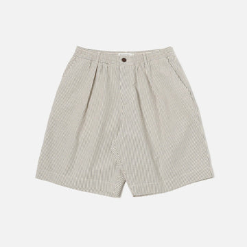 Pleated Track Short Derby Stripe